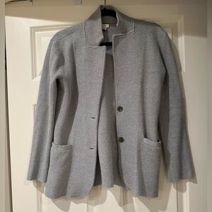 J. Crew Cotton Collarless Sweater Blazer